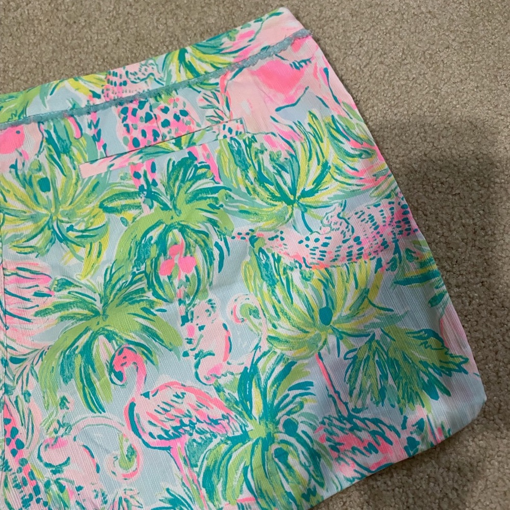 Lilly Pulitzer Pink & Green Tropical Print Shorts size 16